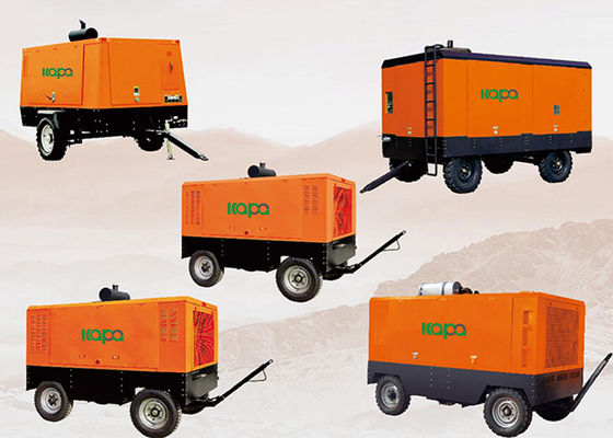7.5 m3/min 58KW portable diesel air compressor 8Bar 10Bar 13Bar Diesel Driven Portable Screw Air-compressor